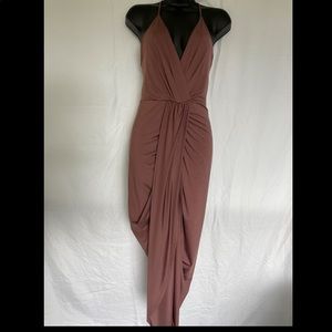 Mauve bodycon spaghetti strap dress